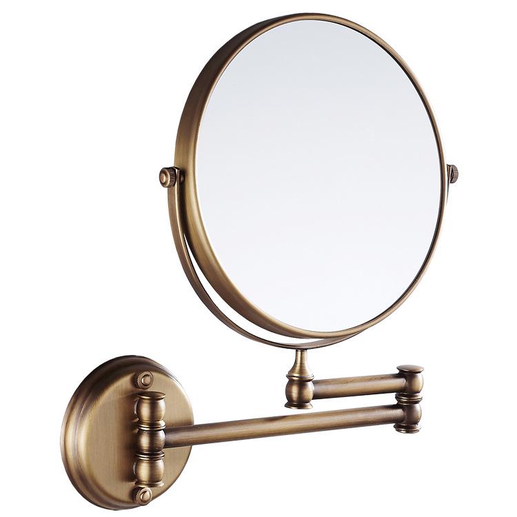 Retro 8" Foldable Double-sided Wall-Mount Makeup Mirror with 3x Magnification