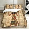2pcs Set Egyptian Bedding Set Double Quilt Cover Ancient Egyptian Civilization Duvet Cover Textiles African Bedding Set with Zip