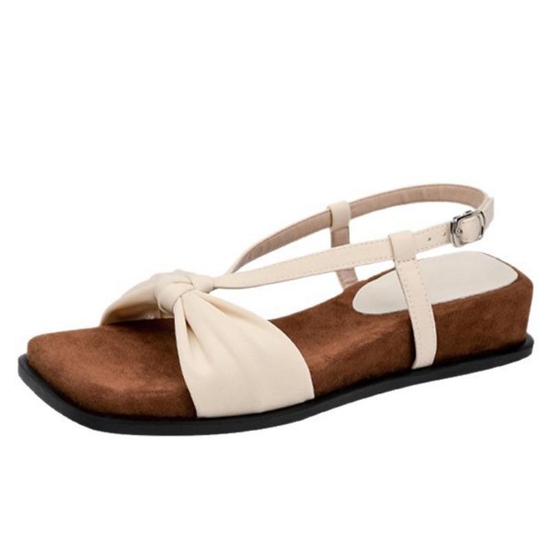 Elegant Bow Platform Open-toed Sandals Women's Summer New with Skirt Soft-soled Wedge Sandals