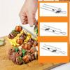 Stainless Steel BBQ Kebab Skewer with Slider Reusable Barbecue Skewers Easy Release Meat for Outdoor Grilling Camping Picnic