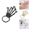 Punk Skeleton Hand Bracelet For Women With Alloy Metal Gothic Halloween Jewelry