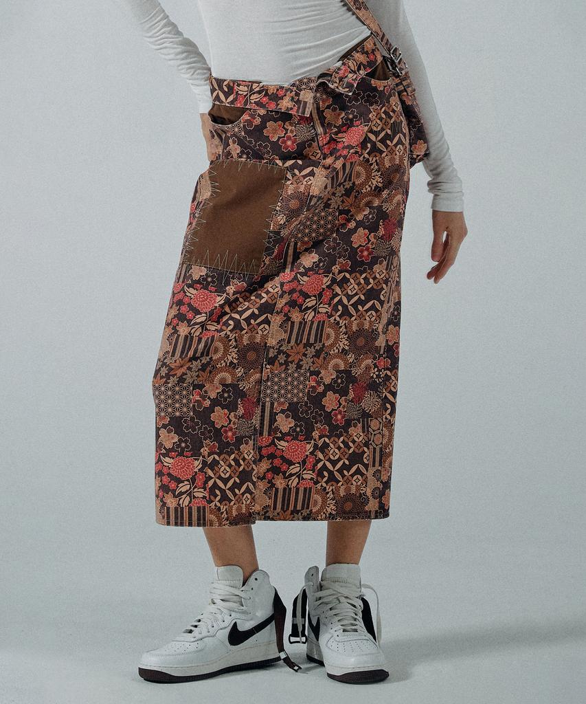 Sculpter Sundry Patchwork Maxi Skirt Brown