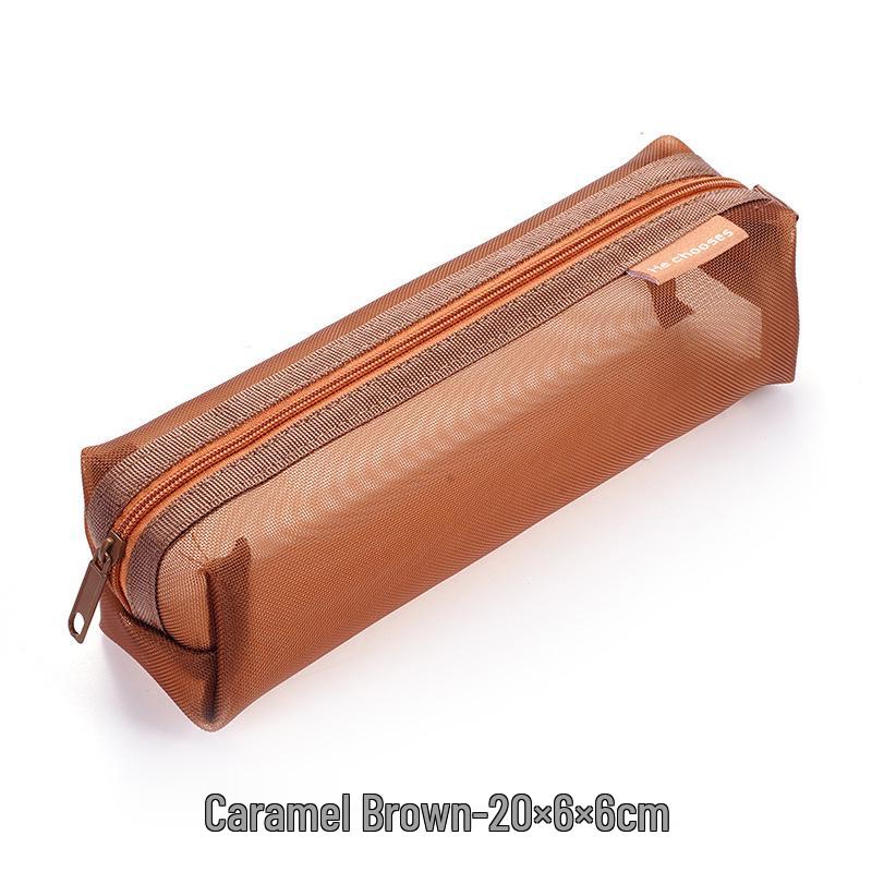 3D Minimalist Clear Mesh Pencil Case - Student Exam Large Capacity Portable Organizer