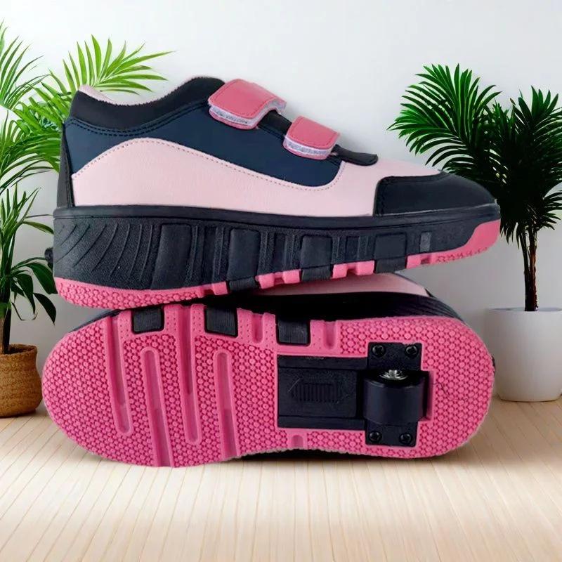 LED Light-Up Roller Shoes: Single/Double Wheel Wheeled Skates for Students