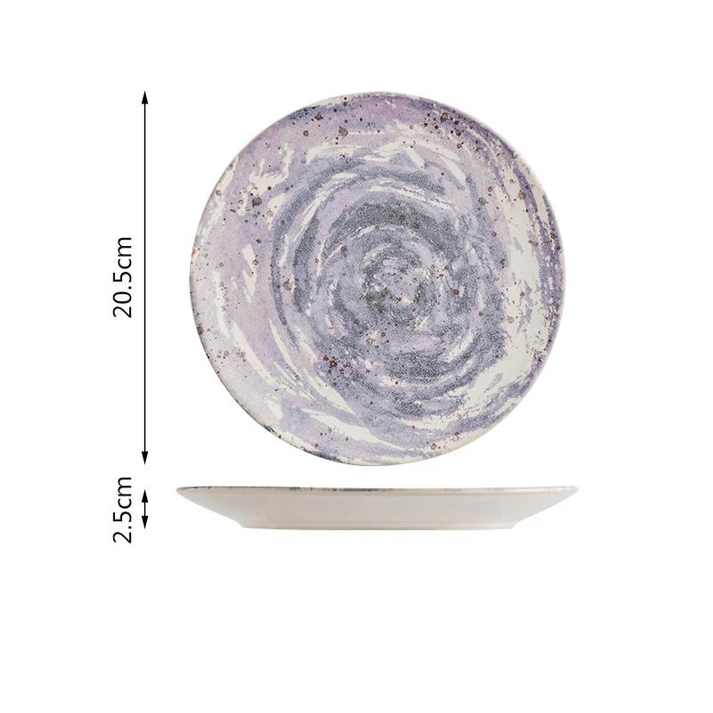 Leichter Luxusstil Farbe Keramikteller Restaurant Desserts Salatteller Köstliche Gerichte Teller Kreatives Haushaltsgeschirr