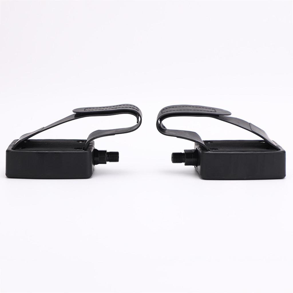 1 Pair Exercise Bike Pedals Easy to Install Universal with Straps Fitness Equipment for Riding