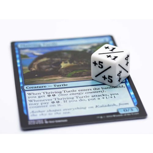 HDdais Dice Counter, D6 Dice, White +1/+1 and Black -1/-1, for Magic: The Gathering and Other Games, CCG MTG, CA501