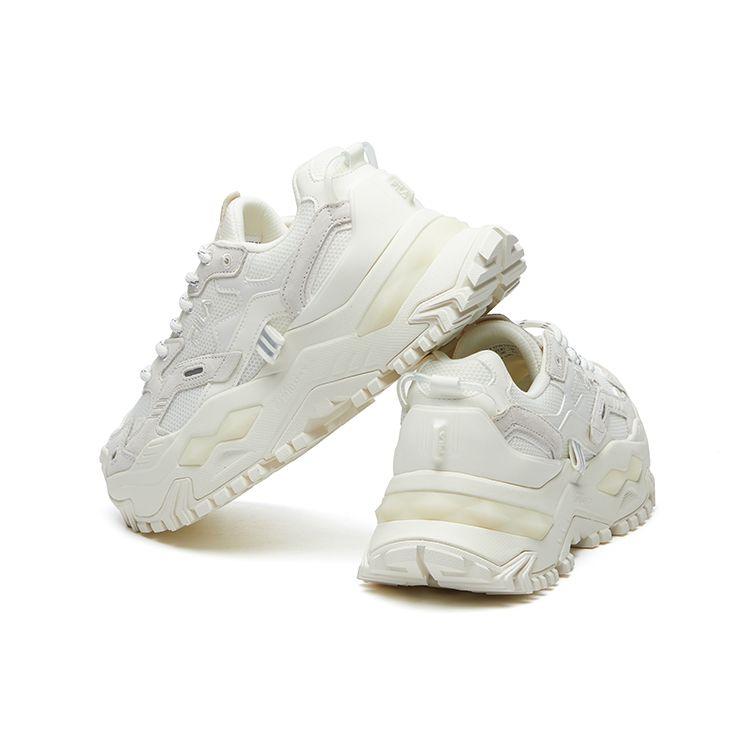 Fila Fusion Bianco Hartbonbon Netzstoff Synthetikleder Dicke Sohle Stoßdämpfung Erhöhte Höhe Niedriger Schaft Dad Sneaker Damen Sneaker T12W135211FMM