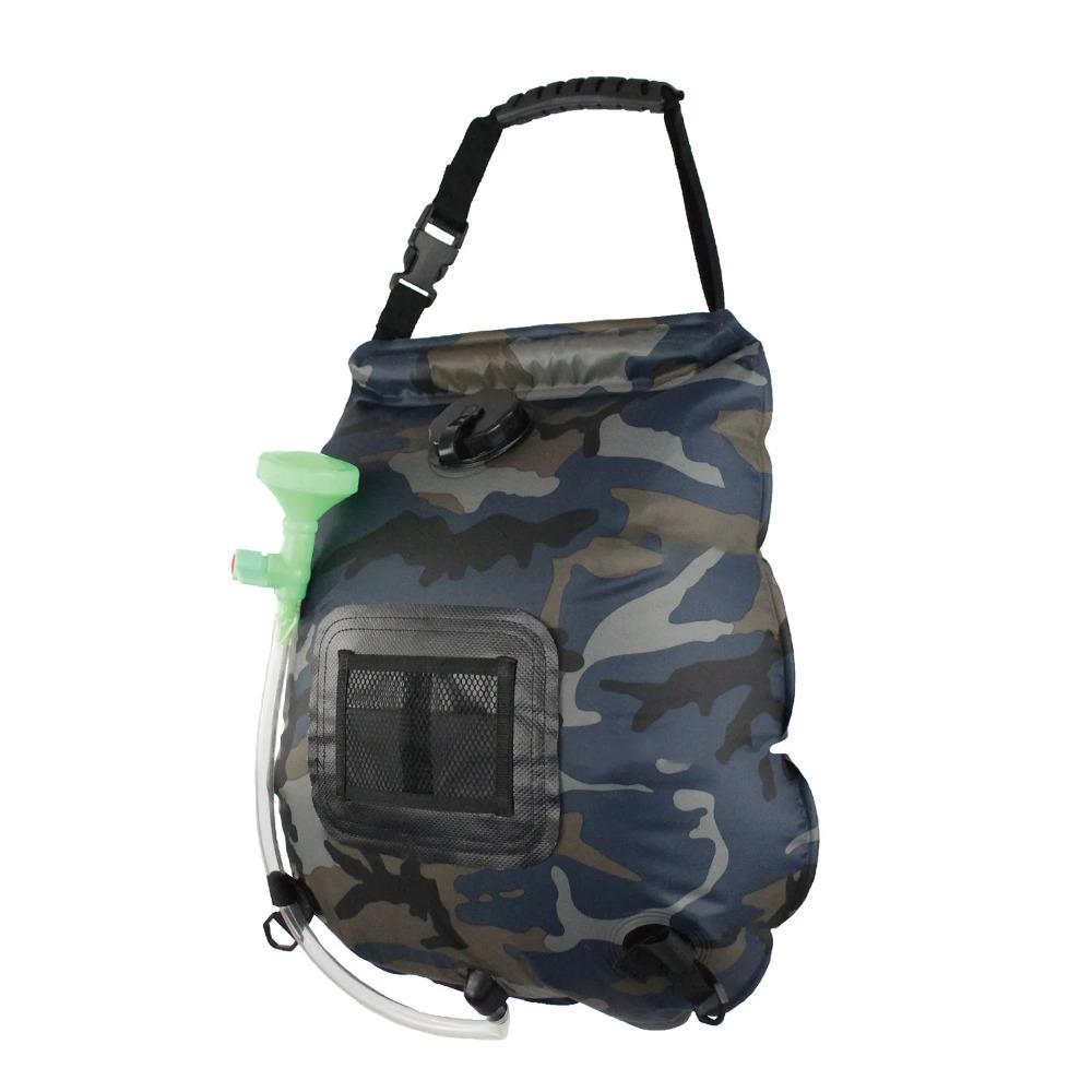 BEPAN 20L Portable Outdoor Solar Shower Bag Camping Hanging Water Heater Bag Beach Hiking Travel Lightweight Leak Proof Multi Purpose