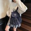 Casual canvas backpack bag women's summer new fashion letter backpack college style large capacity schoolbag