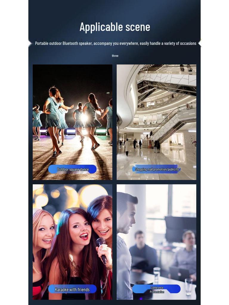12" Portable Bluetooth Speaker with High-Power Battery for Outdoor Events & Dance Promotions