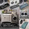 Modern Laundry Room Typography Long Strip Area Rug, Soft Non-Slip Indoor Outdoor Floor Mat for Hallway and Kitchen Decor