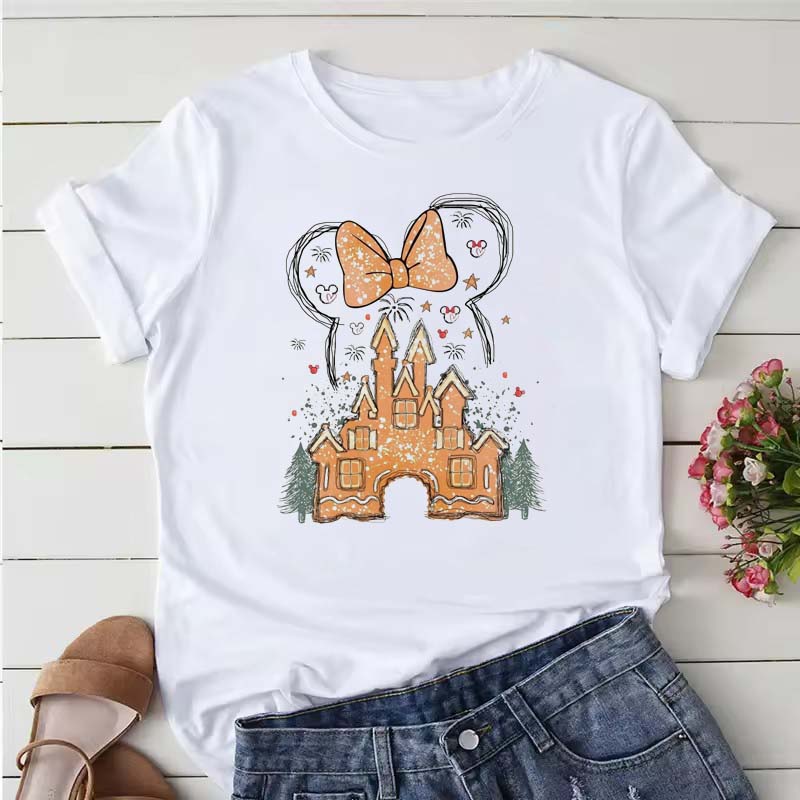 Fashion Disney Watercolor Stitch Graphic Printed T-shirt Summer Female Casual Short Sleeve Tops Tees Clothing Harajuku T Shirt