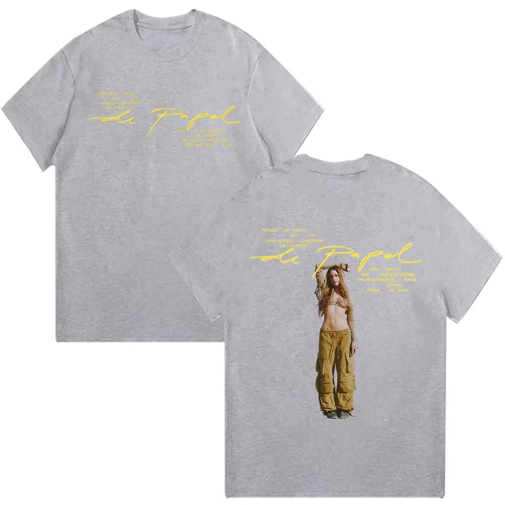 Tini Stoessel Merch Tshirt De Papel Fashion Cotton Short Sleeve Tees Unisex Women Hip Hop Clothes Y2K Autumn and Winter Innerwear