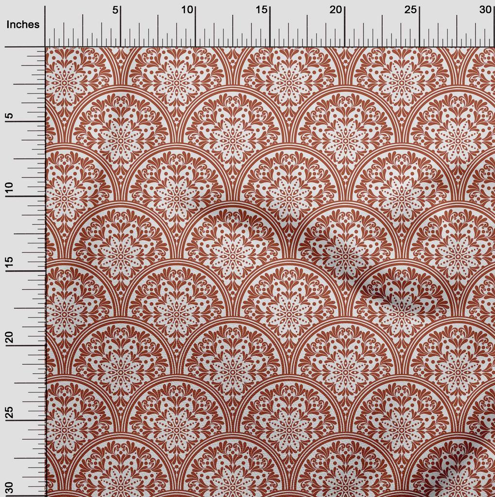 oneOone Cotton Flex Brown Fabric Floral Craft Projects Decor Fabric Printed By The Yard 40 Inch