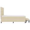 Box Spring Bed with Headboard Cream 140 x 190 cm Fabric