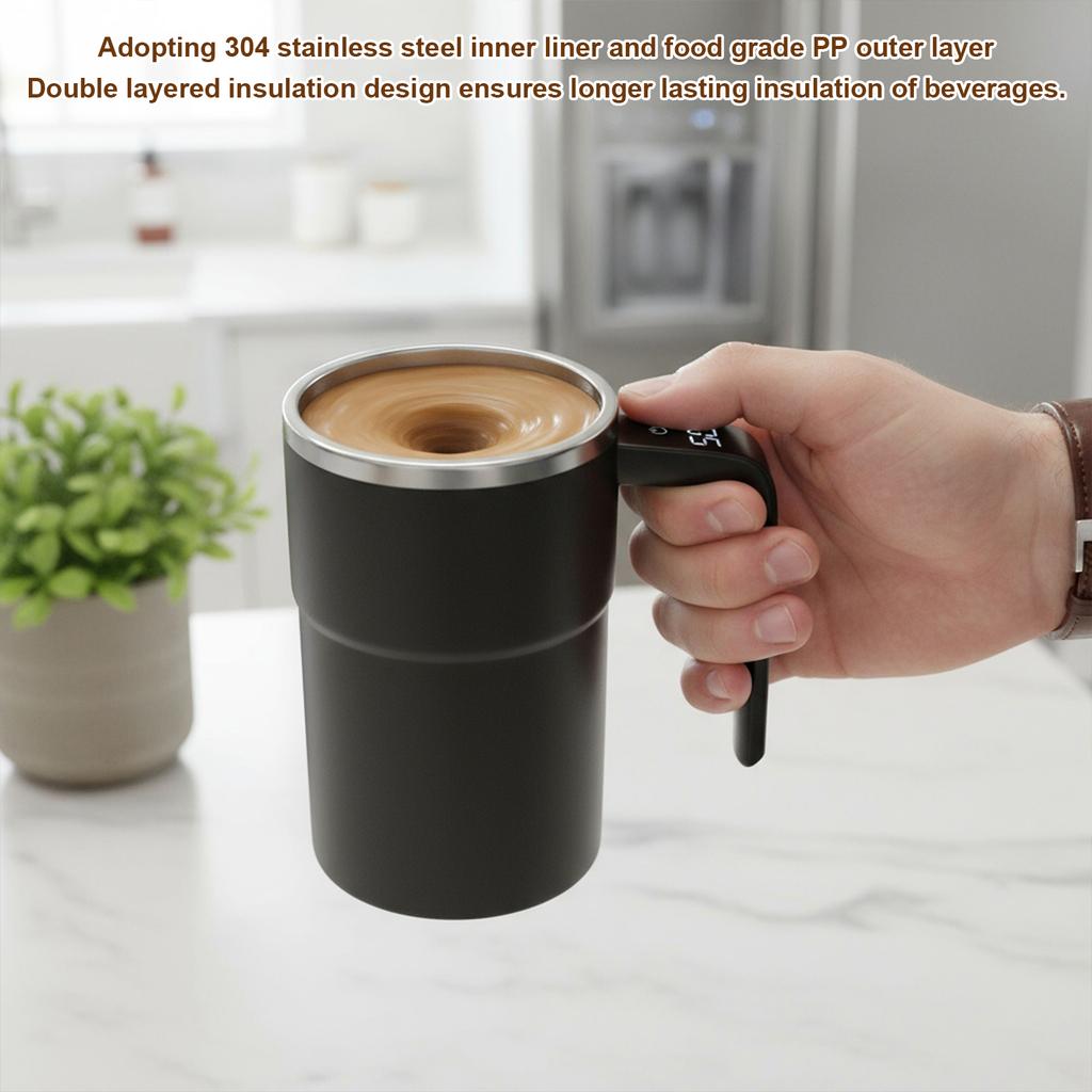 380ML Auto Magnetic Coffee Mug Rechargeable Automatic Mixing Cup Automatic Stirring Cup for Milk/Cocoa at Office/Kitchen/Travel