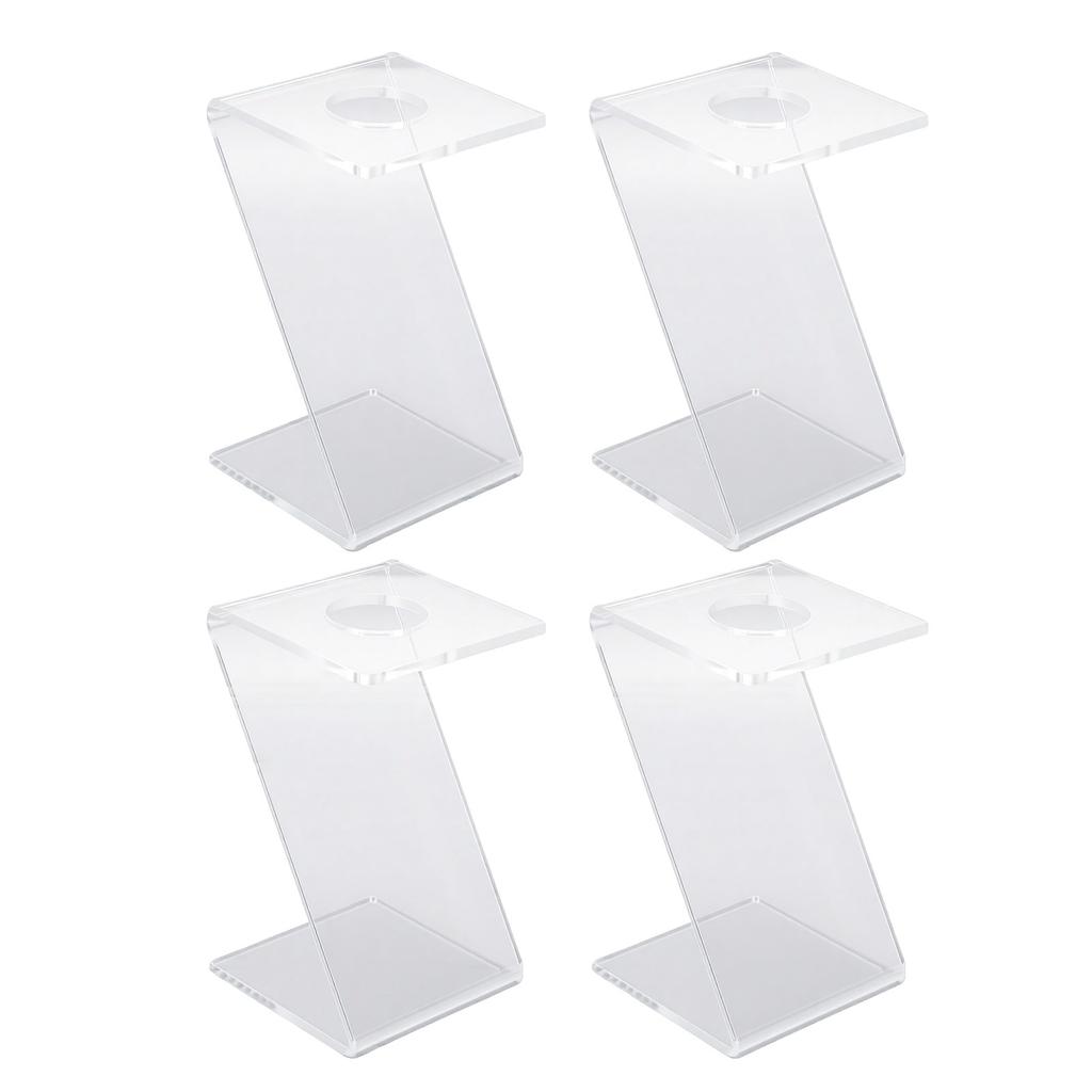 4 Pcs Acrylic Baseball Stand Holder Z Shaped Transparent Baseball Display Holder Table Decoration