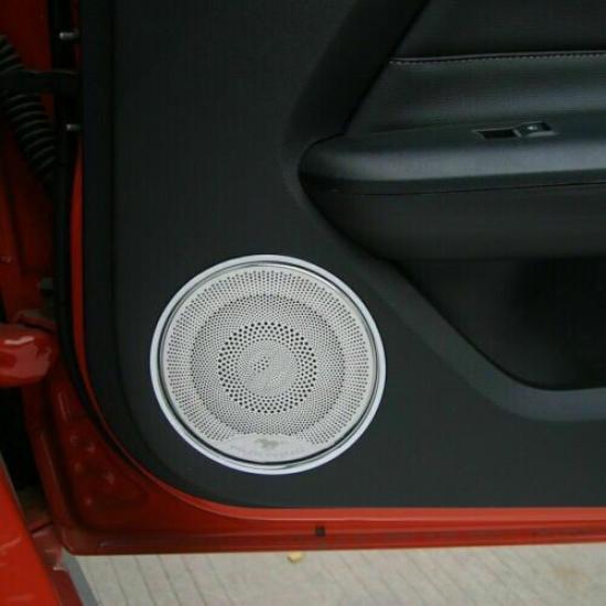 Inner Door Speaker Panel Trims Cover Accessories For Ford Mustang 2015-20 Chrome