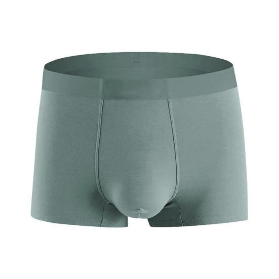 Men Boxer Underwear Mid-rise Elastic Waist Breathable Shorts Briefs Letter Print U-Convex Panties Daily Wear