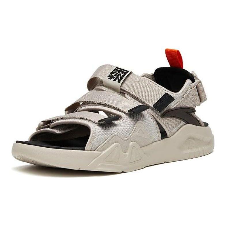 Anta Leather Sports Sandals Men Footwear Gray Orange 912326962-3