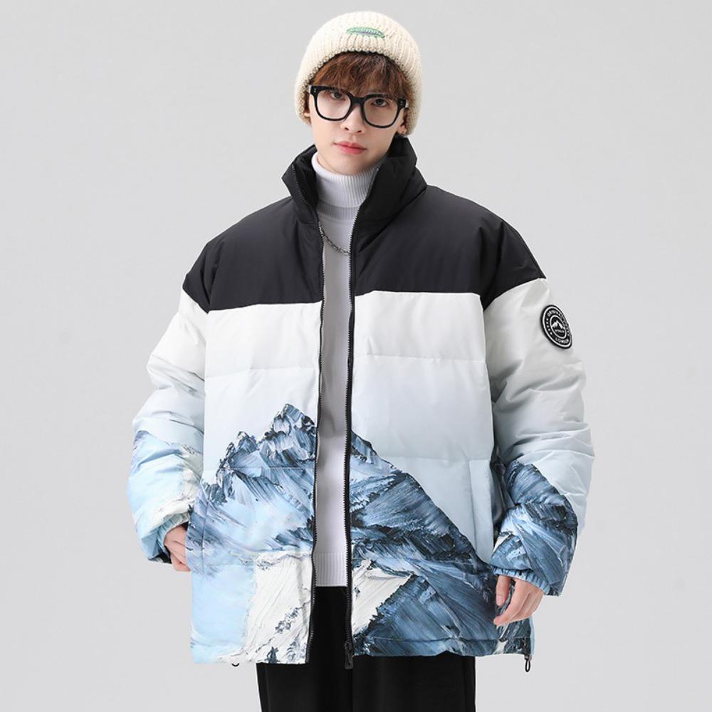 

Couple cold-resistant thickened warm stand-up collar men s versatile trendy brand bread clothes jacket men s clothing 3XL