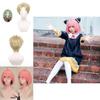 Impresionante Cosplay de Anime Spy×family Cabello Anya Yor Forger Loid Peluca Negra Rosa Fiesta