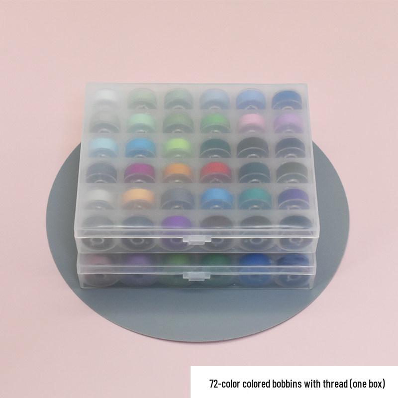 72-Color Multi-Thread Bobbin Set with Sewing Machine Case - Household Sewing Essentials.