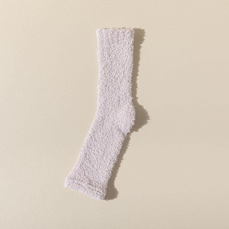 

Solid Color Women Keep Warm In Winter Knee Sockselastic Nursing Female Socks Women Coral Fleece Knee Socks