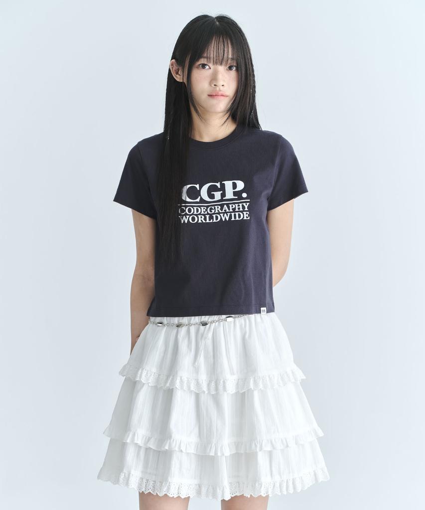 CGP (Women) Square Logo Short Sleeve T-Shirt_Dark Navy