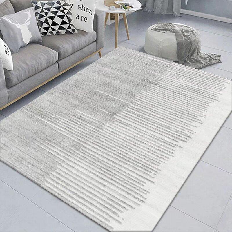 Simple Abstract Carpet, Living Room Sand Room Bedroom Dirt-Resistant Carpet, Large Area Crystal Velvet Floor Mat