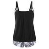Women’s Tankini Top with Floral Print Hem and Adjustable Straps for Swimming and Beachwear Comfortable Fit