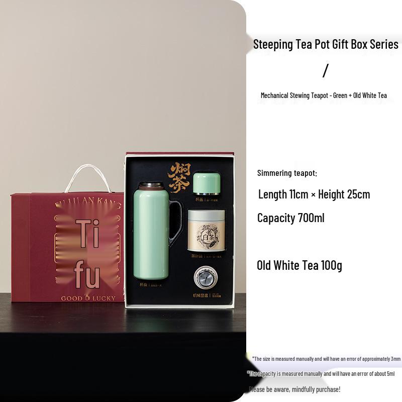 Tang Song Blue Stainless Steel Thermos Flask & Teapot Portable Gift Set