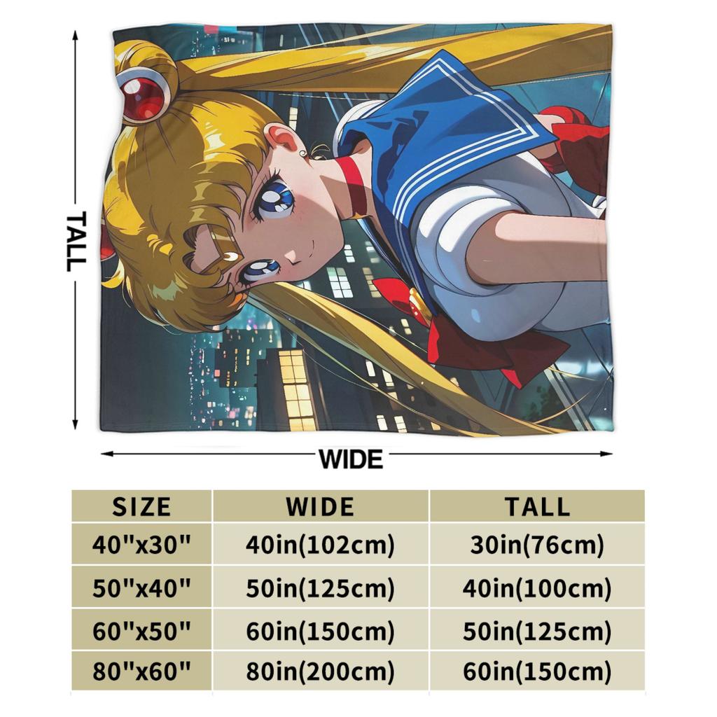 Sailor Moon Blanket  Super Soft Funny Plush Throw Blanket For Girls Boys Outdoor Flannel Bedspread Bed Cover