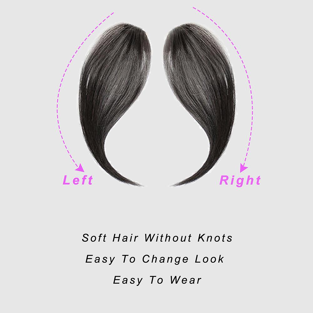 Synthesis Wig Middle-part Bangs Hair Extensions Clip In Forehead Natural Seamless French Oblique Bangs Eight-character Bangs
