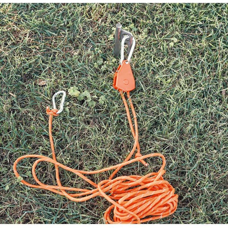 ML Camping Tarp Tent Guy Rope Stopper with Pulley