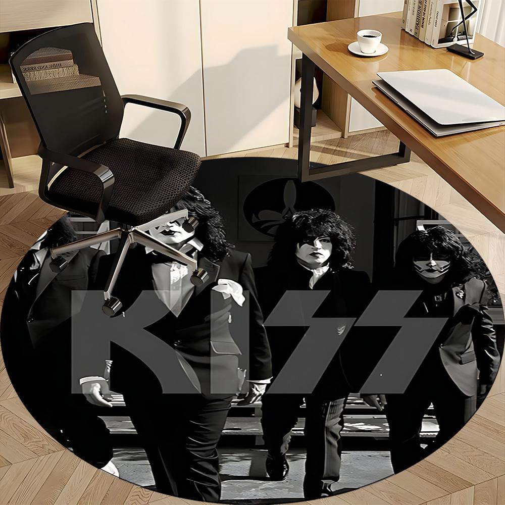 1pc KISS Band Office Round Area Rug, Under Office Chairs Bedroom Living Room Home Decor A1016305