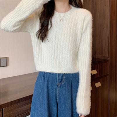 Soft and Glutinous Pullover Sweater Women Autumn and Winter Design Sense Chic Loose and Gentle Temperament Knit Pullover Female