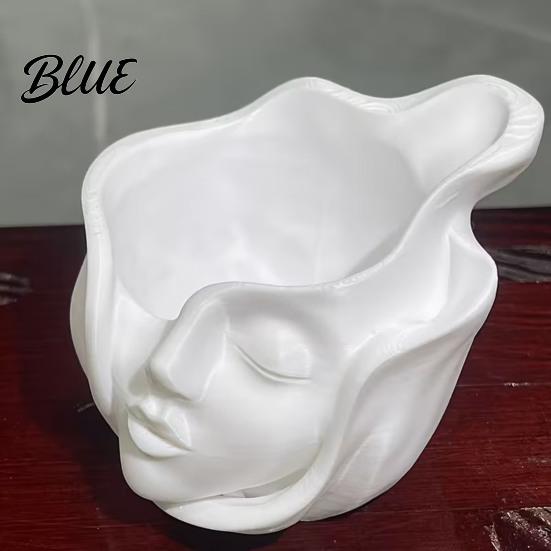 Head Shape Planter Pot Abstract Human Face Pot 3D Printed Decorative Flowerpot Succulents Plants Container for Home Office Balcony Decor Design