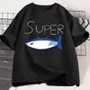 Kpop Korean Jin Super Thunfisch Fisch T-Shirts Mode Vintage Kurzarm T-Shirt Unisex Unisex Kleidung Baumwolle Lässig Übergroßes T-Shirt