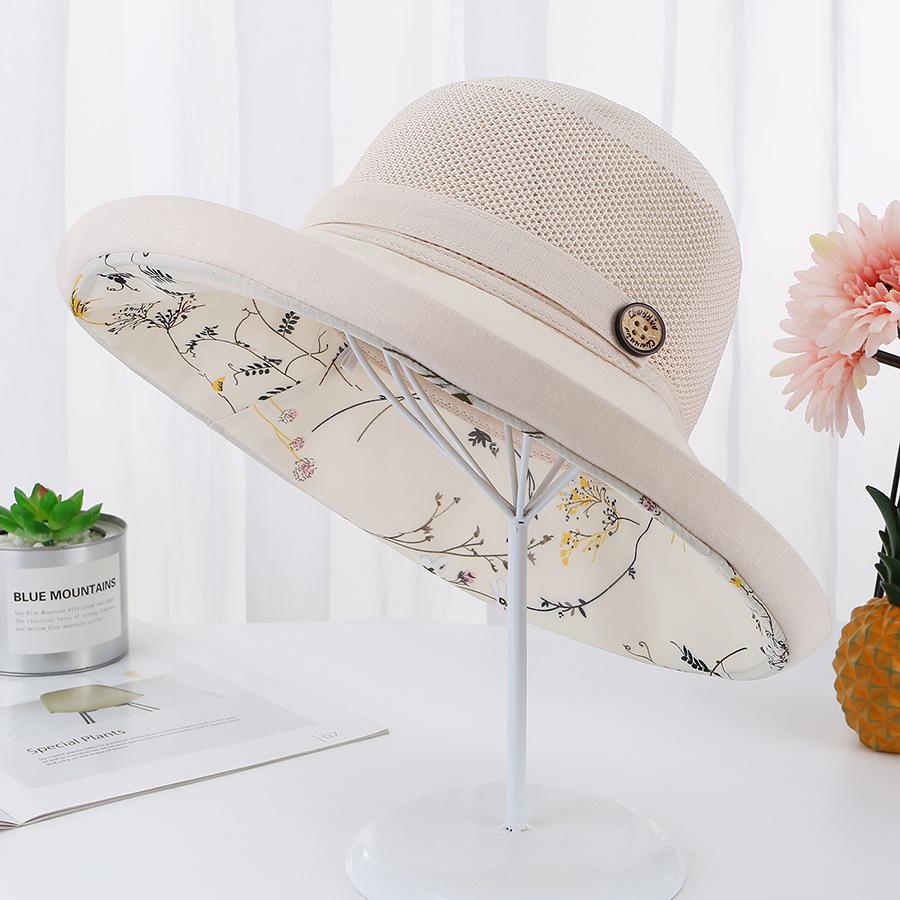 Women's Packable Mesh Sun Hat Summer Beach UV Protection UPF Wide Brim with Chin Strap