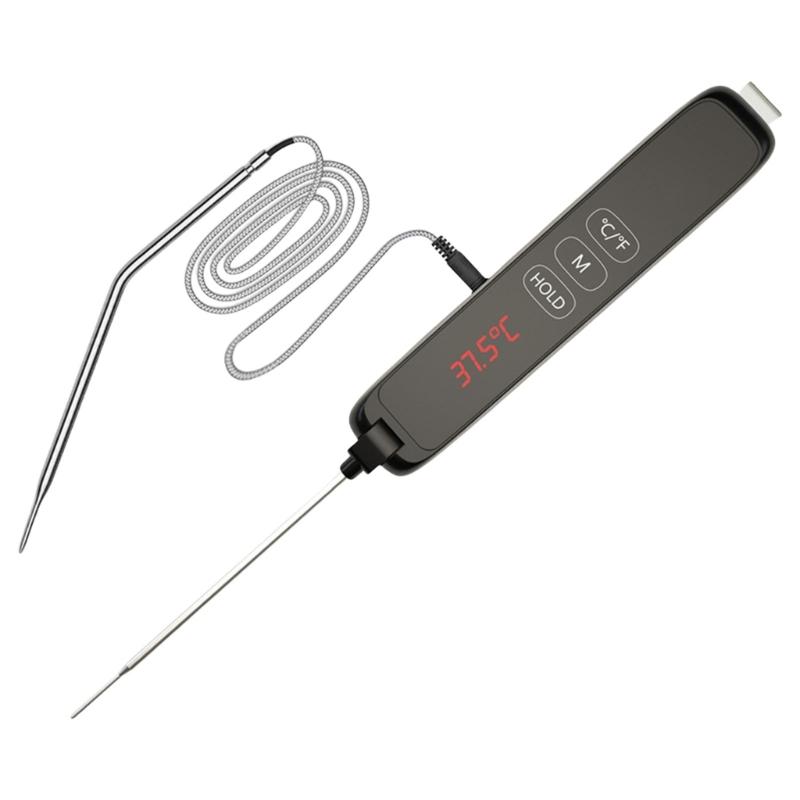 

Instantly Read Waterproof Food Thermometers Double Probe LED Screen For Indoor Outdoor Cooking Temperature Monitoring 1
