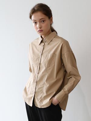 Hyumeongaelleoli Line Crop Shirt_Beige