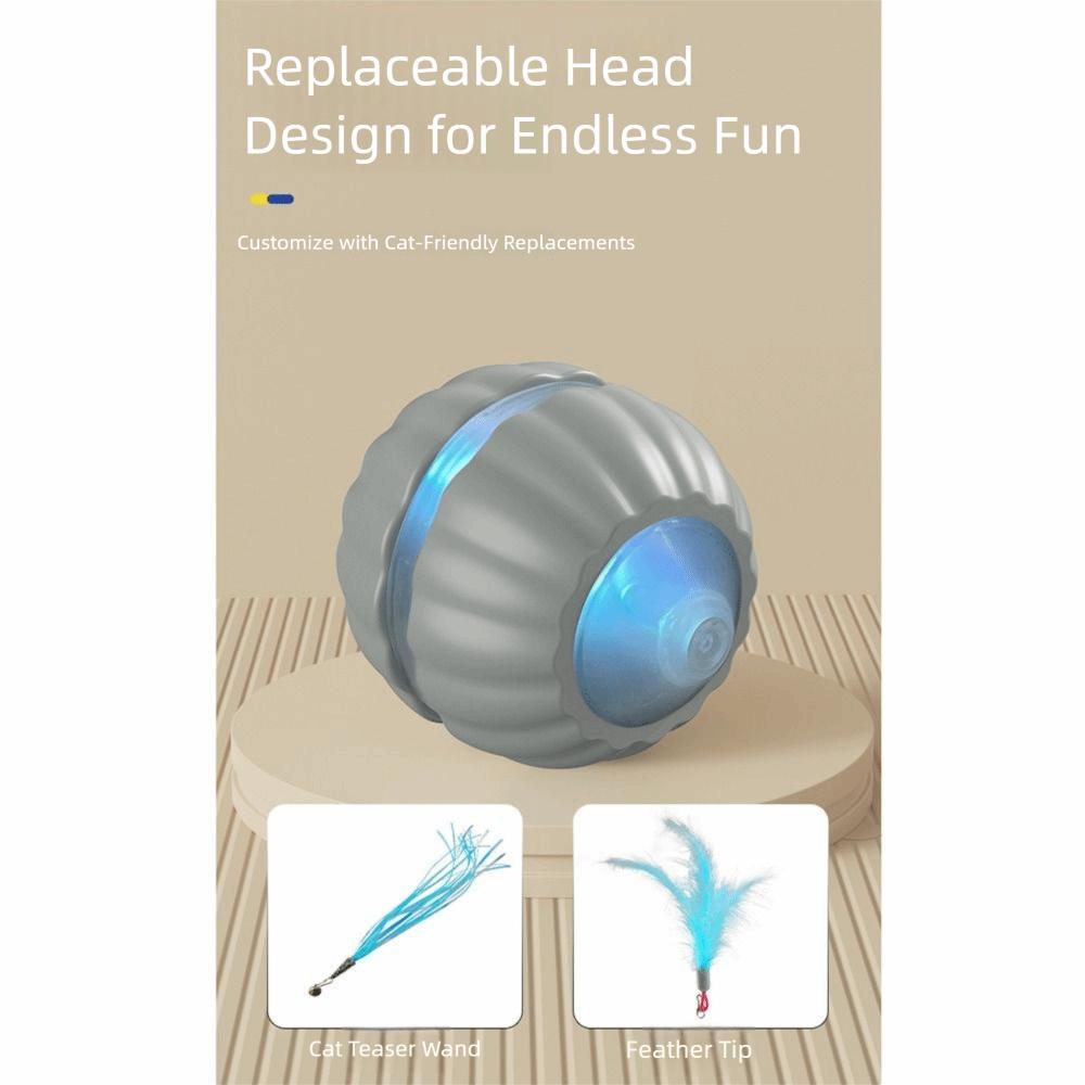 2 Tails Cat Interactive Ball Toy Obstacle Avoidance Intelligent Cat Toy Ball  Interactive Play