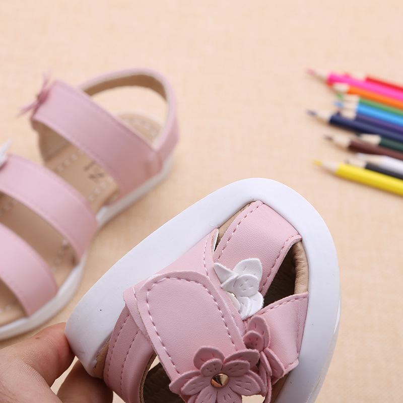 Girls' Sandals Gladiator Flowers Sweet Soft Children's Beach Shoes Kids Summer Floral Sandals Princess Cute