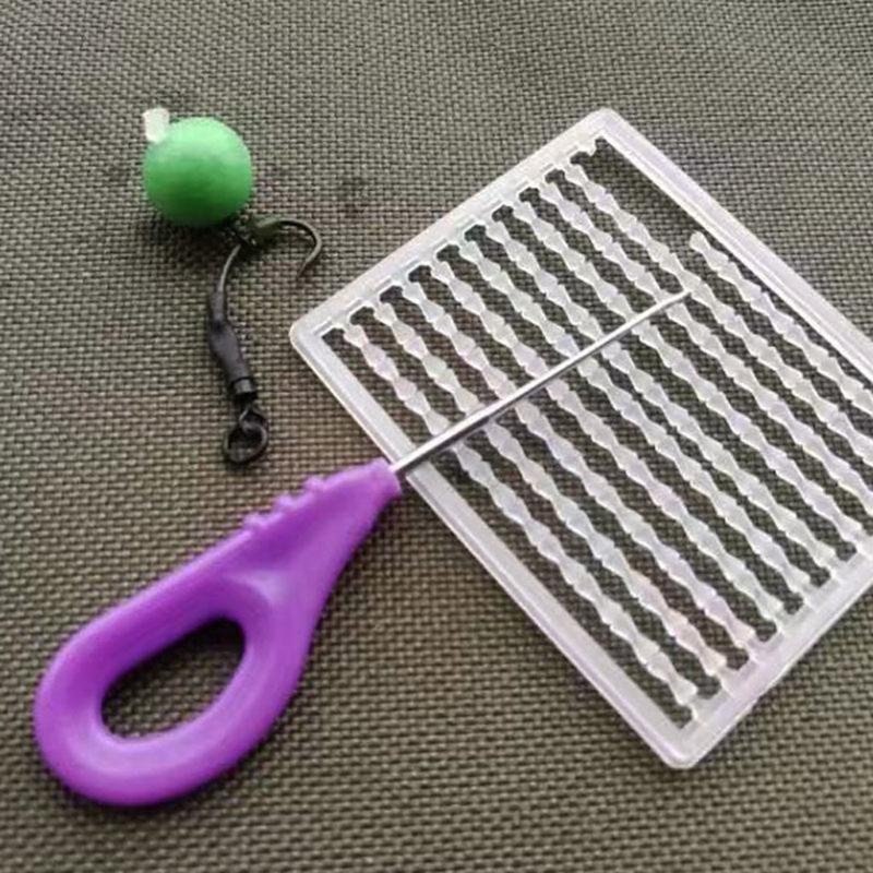 Karpfenangeln Ronnie Rig Weitschenkelhaken mit Vorfach und Anti-Tangle-Hülse Geflochtene Schnur Karpfenangeln Rig Weitschenkelhaken