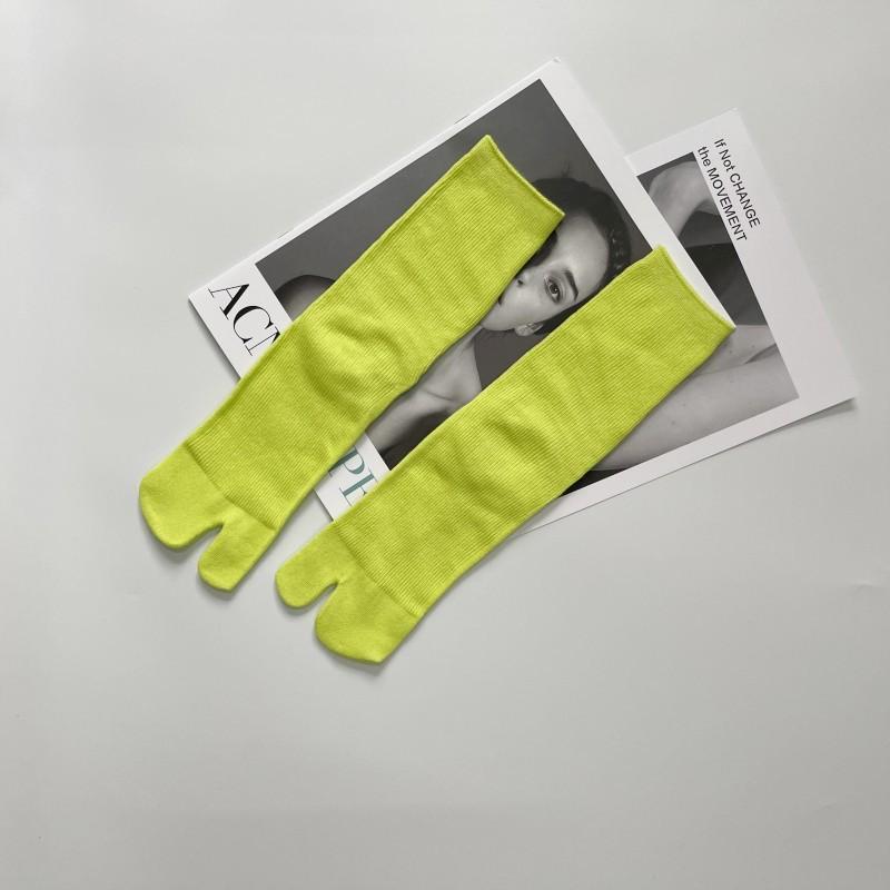 Calzini da Uomo Donna in Cotone Pettinato a Dita Separate Tinta Unita con Piccole Righe Confortevoli Morbidi a Due Dita Giapponesi Harajuku da Donna