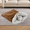 Cat Bed Cave Cozy Plush Cat Sleeping Bag Pet Snuggle Sack Warming Plush Nests For Rest Cuddle Hiding Travel Home Car Autumn