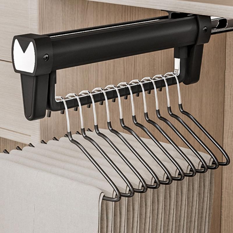 

Foldable Aluminum Alloy Hanging Rail with Extendable Designs Portable for Wardrobes Organization and Space Optimization S size чёрный