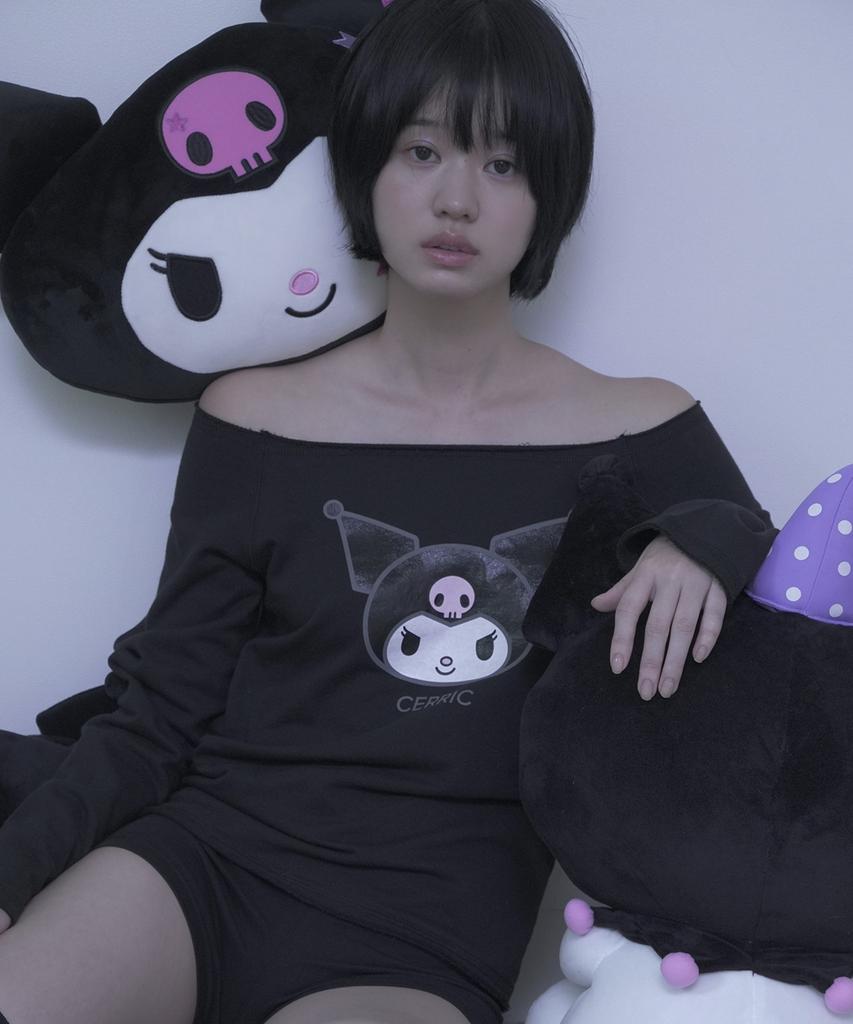 CERRIC Kuromi Boat Neck Top / Black